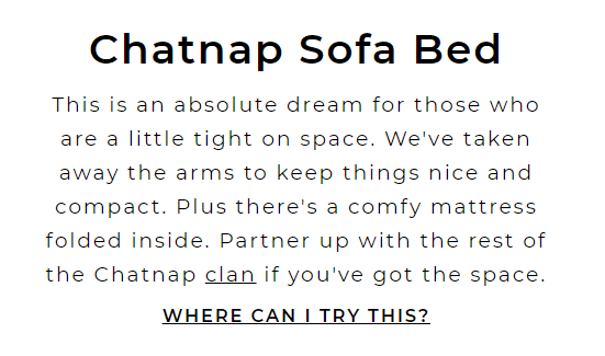 Chatnap Sofa эмпатическое описание продукта